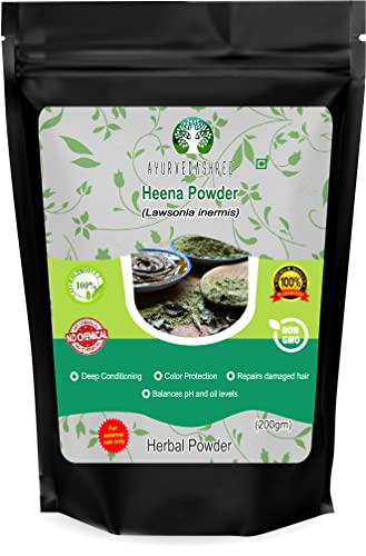 Ayurvedashree Natural & Pure Henna Powder (Lawsonia Inermis) 200 Gm | Red Henna Hair Color | Triple Sifted | No Chemical Or Additives | Henna Powder For Hair | Henna Hair Color #TOP26