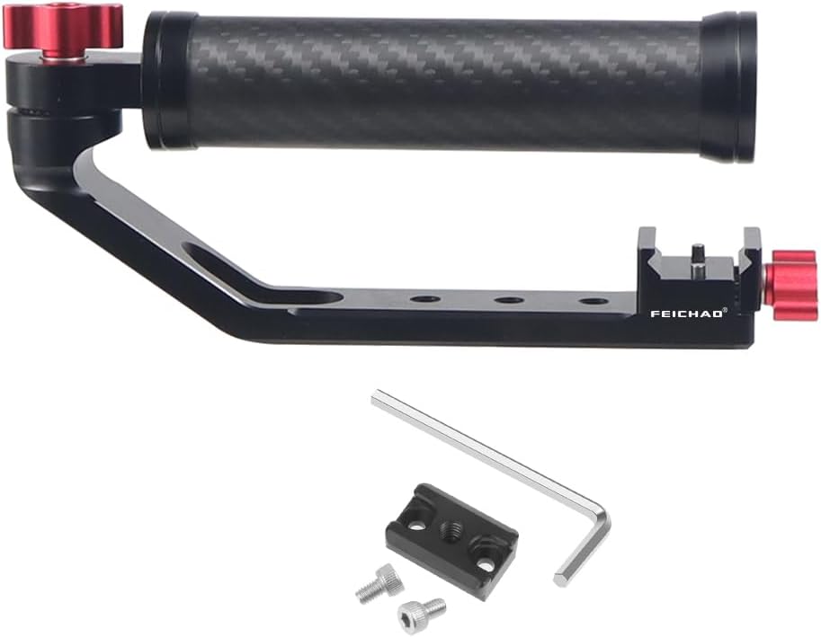 FEICHAO Gimbal Handle Grip Adjustable Angle Folding Slot Side Handle Stabilizer NATO Slider Grip Clip Compatible with Ronin RS2 RS3 RS3PRO RS3 mini RS4/4Pro (Kit A)