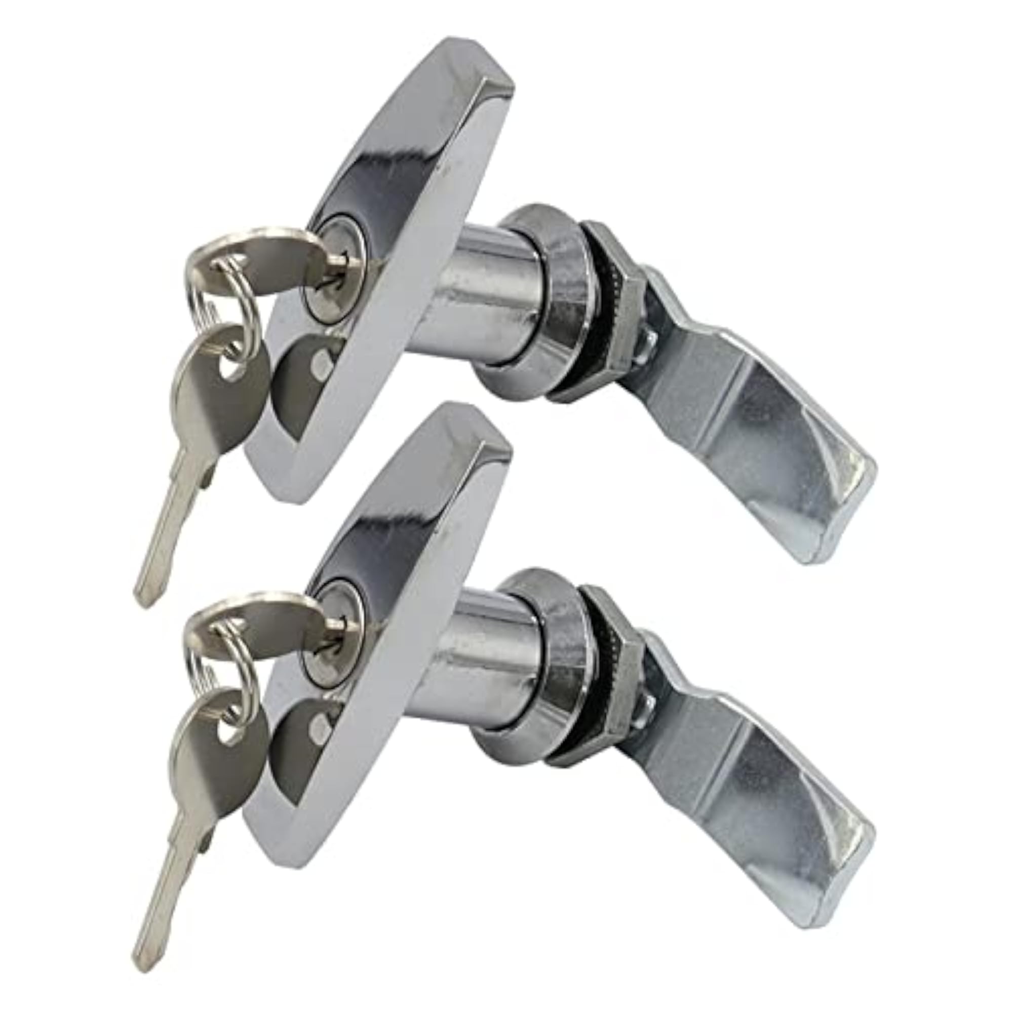 T-Shape Handle Lock with Keys Zinc Alloy Caravan Canopy Locks 2Pcs Silver