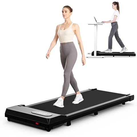 HomeFitnessCode Walking Pad, 5MPH Under Desk Portable Treadmill for Home & Office, 38.5"×15.2" Running Belt, Quiet<45dB, Remote Control, 300 LBS Capacity, Black Cover