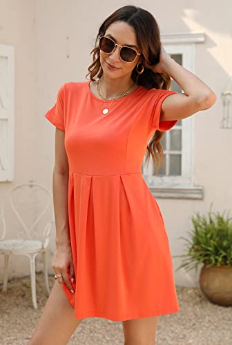 Naggoo Womens Summer Striped Short Sleeve T-Shirt Dresses Casual Swing Aline Dresses with Pocket2