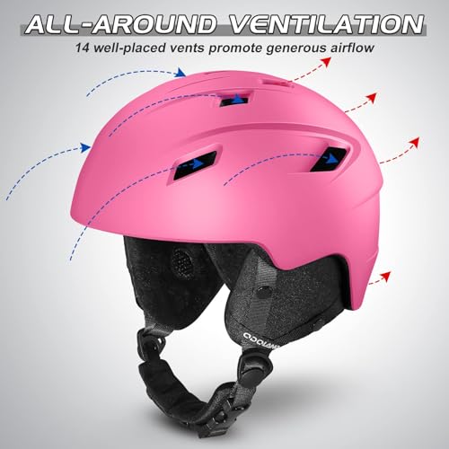 image for Odoland Ski Helmet and Goggles Set for Adults & Youth, Snowboard Helme