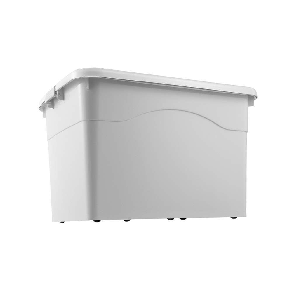 ETRGFTHU Thickened Storage Box Household Plastic Clothes Storage Box Moving Storage Box Toy Storage Box With Lid Wardrobe Dustproof Finishing Box(Grey,63.5x46.5x37.5cm)