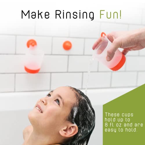 Puj - Phillip Cups, Hangable, Rinse-And-Play Reusable Plastic Cups, Highly Functional Fun Cups For Kids, Set Of 4 Kids Cup With 4 Grippy Hooks - Frustration Free Packaging (Multicolor) #TOP4