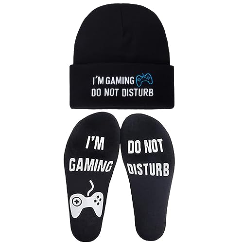 Novelty Gamer Socks Beanie Fashion Trend Classic Winter Warm Knit Hat,Funny Gifts Idea for Boys Children Adolescents Cap (AZ06) Multicolor