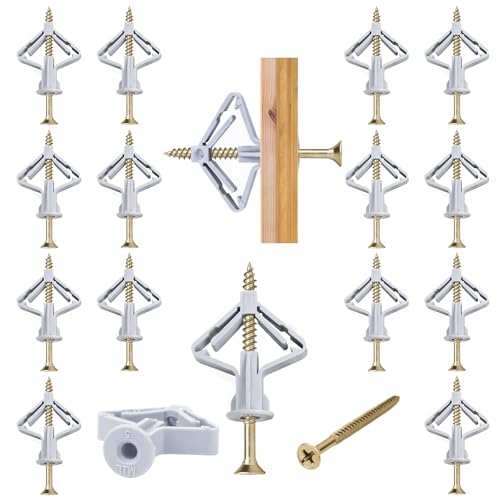 50 stück Hohlraumdübel Butterfly,Gipskartondübel mit Schrauben,Gipskarton Schrauben,Gipskartondübel für Gipskarton,Gipsfaserplatten,Betondübel,Trockenbaudübel für die einfache Montage