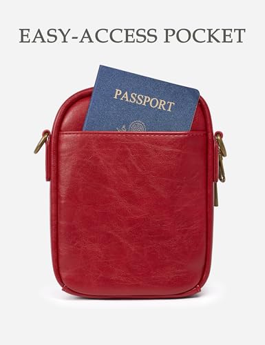 Image of Yarnic Small Crossbody Bag, Vegan Leather Cell Phone Purse for Women, Vintage Wallet Bag with Card Slots