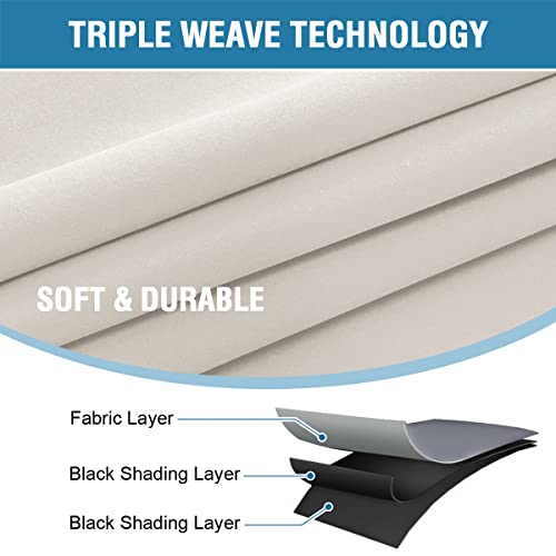H.versailtex 100% Blackout French Door Curtain Privacy French Door Blinds Light Blocking Curtain For Sliding Glass Door Thermal Insulated Tie Up Shade, 26X68 Inches, 1 Panel, Pumice Stone #TOP2