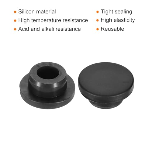 Image of MECCANIXITY 11pcs T-Shaped Silicone Plugs 23mm 7 /8 Inch Dia Snap in Plug Hole Seal Cover Round Rubber Stopper for Kitchen Rubber Bulkheads Waterproof Sealing Plugs Black