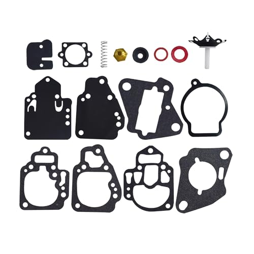 LoloWheat Carburetor Rebuild Kit with Gasket Compatible with Mercury Mariner Outboards 6 8 9.9 10 15 20 25 HP 2cyl Boat Motor Parts Replace1395-97611 1395-9803 1395-9725 1395-9377 18-7212