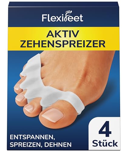 Zehenspreizer 4 Stück - Zehentrenner für überlappende Zehen - Toe Spacer Toe Separator Silikon-Zehenspreizer Hallux Valgus Zehenspreizer 0% BPA
