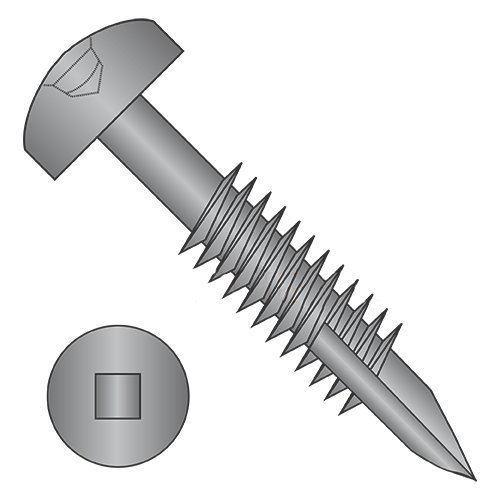 #6 x 1 1/4" (#7 Head) Deep Thread Wood Screws/Face Framing/Square Drive/Pan Head/Type 17 / Steel/Black Oxide/Fine Thread/Type 17 Point & Chip Cavity/Partial Thread (Carton: 7,000 pcs)