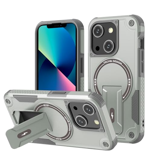 DIMIYER Panzerhülle für iPhone 13/für iPhone 14 Hülle mit Ständer, Heavy Duty Schutzhülle für iPhone 14/13 Hülle, Ganzkörper Militärischer Robust Stoßfest Handyhülle für iPhone 13/14 Case
