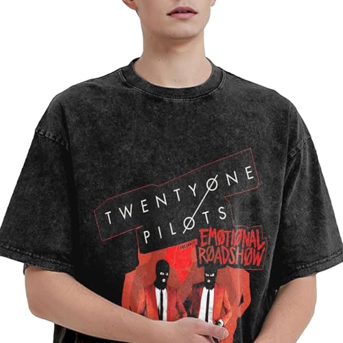 Twenty Music One Pilots 2025 Music Tourt-Shirt Mens Loose Interesting Cotton Retro Top Black3