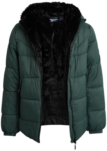 Image of Reebok Girls Winter Coat - Heavyweight Quilted Sherpa Lined Parka Puffer Jacket - Warm Winter Jackets for Girls