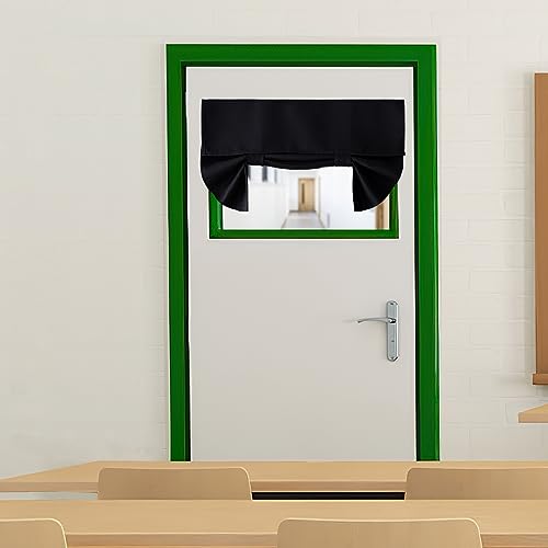 RYB HOME Classroom Door Window Cover, Blackout Shades for Classroom Windows and Doors Cover Lockdown Shades, Room Darkening Design Blocks Views, W 26 x L 18 inches, Black, 1 Panel