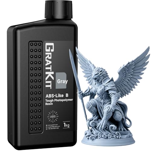 GratKit ABS-Like 3D Printer Resin, Higher Toughness, 1000g, Gray