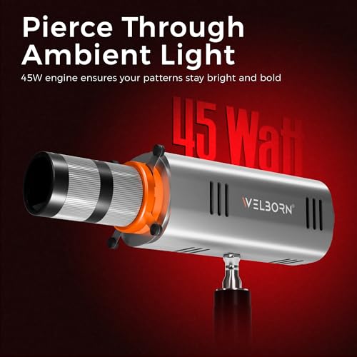 Image of Welborn WB-OS-45R Professional 45W LED Spotlight with Focus Lens, 15 Creative Shapes, 5 Color Filters, Bi-Color 2700K-6500K, 6000mAh Rechargeable Battery