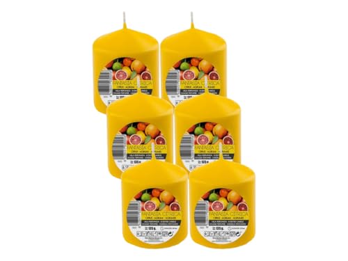 Panda Home Vela Taco Perfumada Antitabaco, 46 Horas de Duración, Velas Aromáticas Antitabaco 140g – -7X5.7CM-6 Unidades-Fantasia Citrica