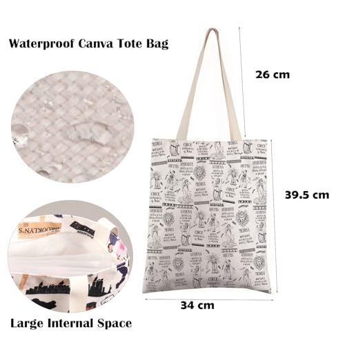 FEELMEM Greek Goddess Tote Bag Circe & Athena & Aphrodite & Medusa & Artemis Ancient Classics Greek Mythology Dark Academia Gifts - Image 2