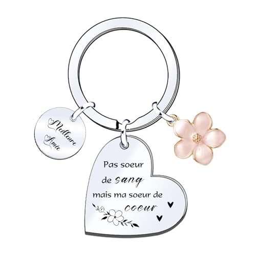 FGHJK Cadeau Meilleure Amie Porte Clef Meilleure Amie Cadeau Femme Anniversaire Noel Porte-clés Amitié Fin d'études Universitaires Porte cles Femme (5)
