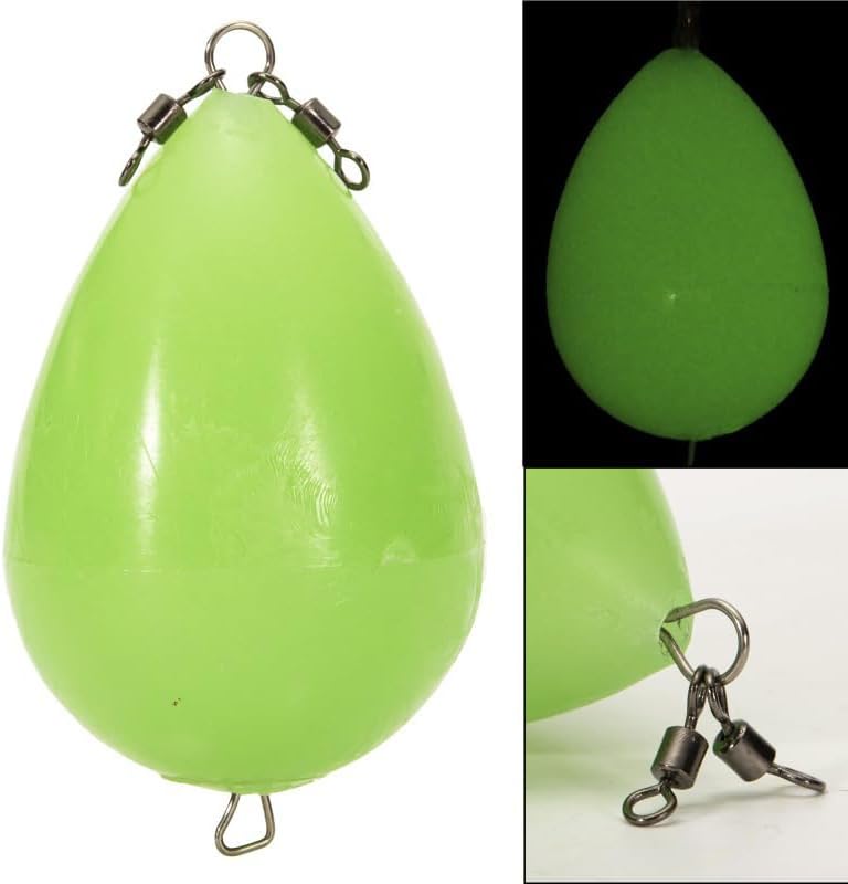 Pack of 5 Luminous Egg Float Night Fishing Long-Distance Casting Rotating Fishing Float Bobber Bait Accessories