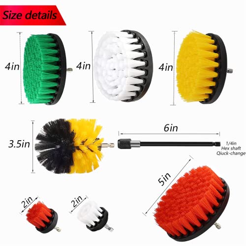 Drill Brush for Cleaning, 20Pcs Drill Brushes Set, Power Scrubber Attachment Kit for cleaning Bathroom, Kitchen, Sink, Tub, Floor/Wall Tile, Grill, Boat/Car wheel all Surfaces, Fits Most Drills - Image 3