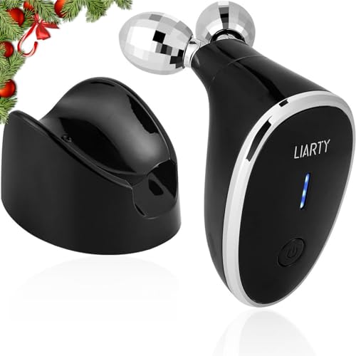 LIARTY Facial Massager, Microcurrent 5 in 1 Face Lift Device EMS Facial Toning Machine with Heating V-Shaped Design for Instant Face Lift, Skin Tightening, Wrinkle Removal, Black