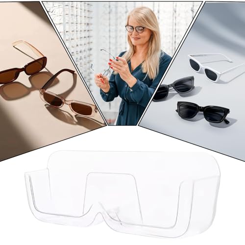 Tewzafiya Soporte de pared para gafas, soporte de pared con soporte para gafas, organizador de almacenamiento para gafas de casa, ahorro de espacio, organizador para dormitorio, sala de estudio - imagen 4