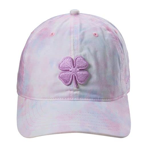 Black CloverHappiness 5 Womens Tie Die Pink/White hat with White Clover Slider Adjustable