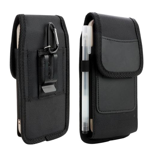Wonvify Porta Cellulare da Cintura, 19 x 11cm Porta Cellulare Cintura Con Clip, Universalmente Adatto per Telefoni Cellulari da 6,9 Pollici, Nero