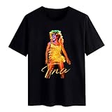 Youth & Adult Tina American Singer Turner T-Shirt Round Neck Short Sleeve Tees Shirts, Cotton Tees Top for Men S