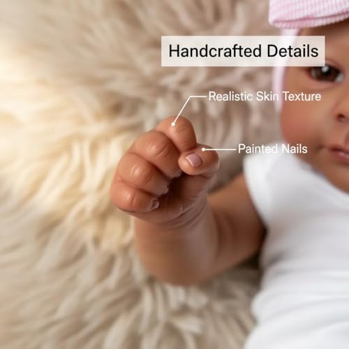 Muñeca bebé reborn Anano realista 19 pulgadas miniatura 6