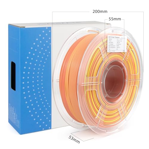 Image of iSANMATE Rainbow PLA+ Filament 1.75mm, Fast Color Change Rainbow Filament 3D Printing Filament, Multicolor Color Changing PLA Filament 1KG Spool (Sunset)