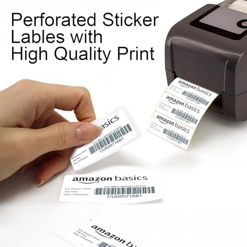 Image of Amazon Basics 70gsm Thermal Label Printer Paper - 2 inch x 1 inch (50 x 25 mm)| Ideal for Barcode, Product, Inventory, Price, and Transparency Labels - 1000 Labels per Roll (Pack of 2)