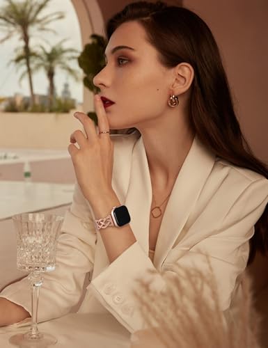 Image of TOYOUTHS Dressy Bracelet Compatible with Apple Watch Bands 38 /40 /41 /42 /44 /45 /46 /49mm Women, Celtic Stainless Steel Metal Fancy Nice Pretty Strap for iWatch Series 11 10 9 8 7 6 5 4 Ultra /SE 3 2 1