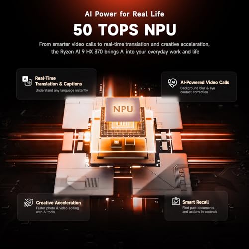 Image of NIMO 17.3 inch AI Laptop Copilot+, AMD Ryzen AI 9 HX 370, 12-Core, 50 Tops NPU, 16GB DDR5, 1TB SSD, Radeon 890M for Gaming, 100W Charging, WiFi 6E, Fingerprint, 180 View, Dual USB4 Ports, Windows 11