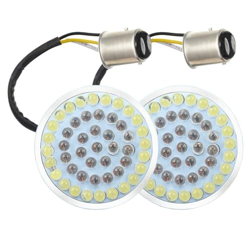 Feux de jour moto 1157 LED étanches à double couleur jaune et blanc pour Touring