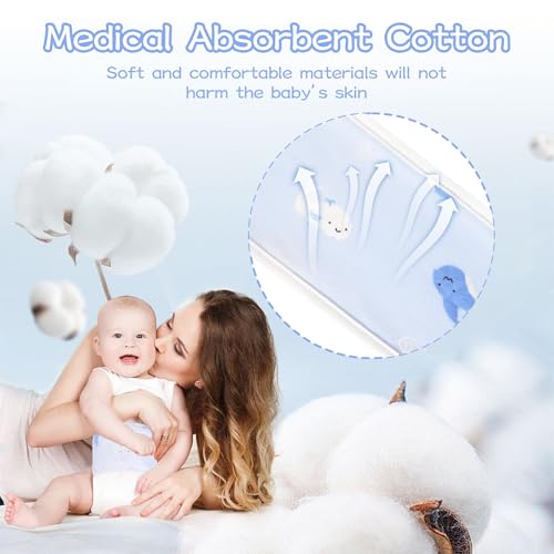 Image of 4 Pack Umbilical Cord Belly Band, Soft Cotton Adjustable Newborn Navel Wrap, Cartoon Whale Baby Tummy Protector for 0-12 Months Infant Gift