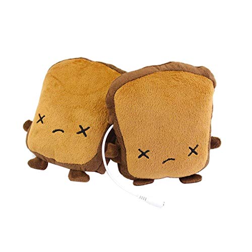 1 Paar Nette Toast Form USB Heizung Warme Handschuh Winter Hälfte Tragbare Fingerlose Handwärmer (Design : Crying Face)