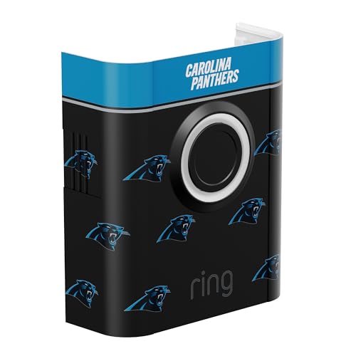 Image of All-New Limited Edition, Official NFL Faceplate for Ring Doorbells - Video Doorbell 3, Video Doorbell 3 Plus, Video Doorbell 4, Battery Doorbell Plus, and Battery Doorbell Pro | Carolina Panthers