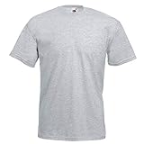 100% Baumwolle Fruit of the Loom Herren T-Shirt Valueweight, 10er Pack, Grau (grau meliert), XXX-Large