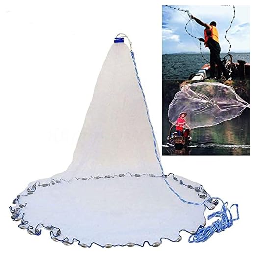 Yeahmart American Saltwater Fishing Cast Net for Bait Trap Fish 4ft Radius with Heavy Duty Real Zinc Sinker Weights and Aluminum Frisbee, 3/8inch Mesh Size