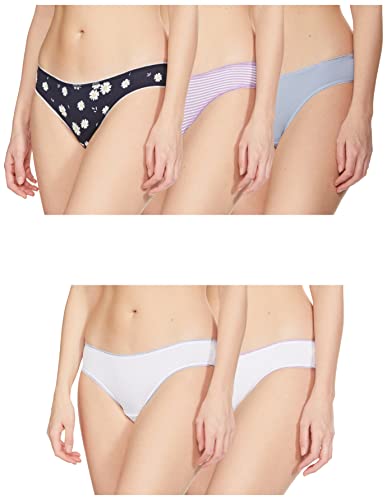 Image of Marks & Spencer Womens Cotton Blend Printed Low Rise Brazilian Knicker (Pack of 5)