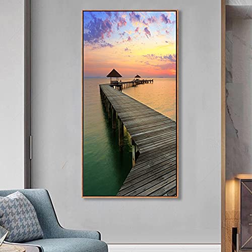 Broderie diamant 5D complet grand format coucher de soleil kit peinture strass 50x120