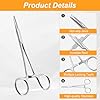 Ainiv 2 Piece Hemostat Curved and Straight Stainless Steel Self-Locking Fishing Forceps Piercing Remover Tool Piercing Grabber Tool for Nurses Pet Grooming Care Fishing DIY Crafting(5") #2