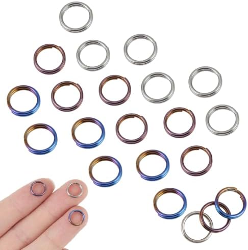 NBEADS 24Pcs 3 Colors Titanium Alloy Key Ring, EDC Outdoor Small Tool Key Ring Accessories Mini Connector Key Rings for Jewelry Making Necklaces Bracelet Earrings, 0.39inch image 5