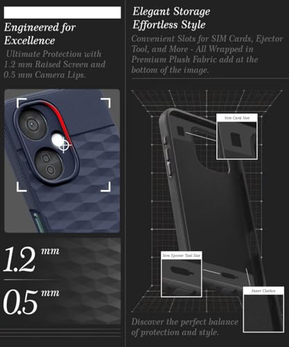 Image of WOW IMAGINE Back Cover for 1+ OnePlus Nord CE 3 Lite 5G with Hexa Cube Design | Ultra Slim Soft Rubberised Case | Inner Velvet Fabric | Matte Silicone Flexible Mobile Case | Camera Protection - Blue