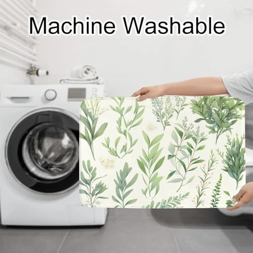 Tapis de salle de bain vert à fleurs pour décorer vos toilettes chic et coiffeuse - 8