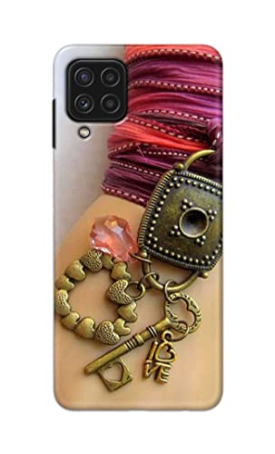 Image of Girl Hand with Keychain Hard Back Case Cover for Samsung Galaxy A22 4G Back Cover -(J5) VNS2228